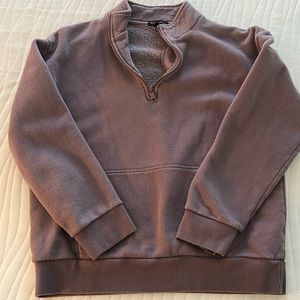 Beyond Yoga Truffle Heather Quarter Zip Pullover - size M